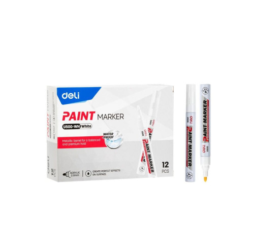 Маркер-краска DELI "Paint" 1.5-2 мм,  белый