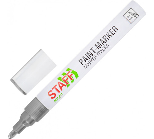 Маркер-краска STAFF нитро основа, 2-4 мм, серебристый