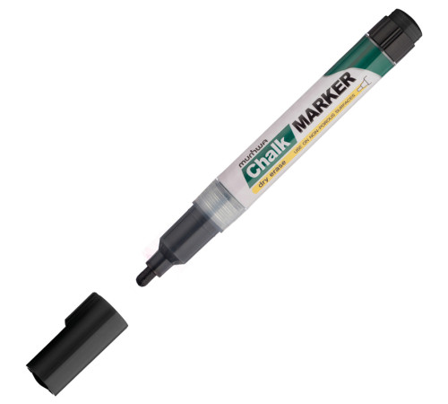 Маркер меловой "MunHwa Chalk", 3мм, круглый, быстросохнующая основа , чёрный, 1шт/уп