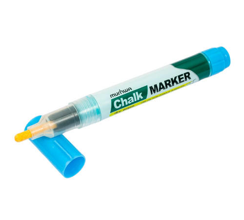 Маркер меловой "MunHwa Chalk", 3мм, круглый, быстросохнующая основа , голубой, 1шт/уп