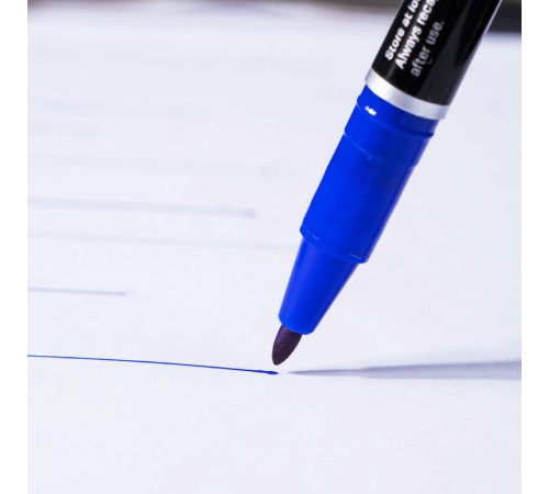Маркер перманентный DELI двухсторонний, 0,5-1,0 мм, синий