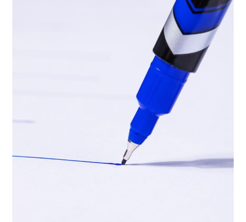 Маркер перманентный DELI двухсторонний, 0,5-1,0 мм, синий