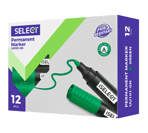 Маркер перманентный  DELI "i Select", 2 мм, зеленый