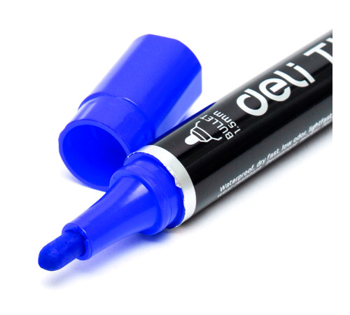 Маркер перманентный DELI "U100" 1-3 мм, синий