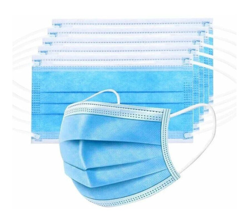 Маска одноразовая, 3-х слойная с носовым фиксатором, 10 шт/упак