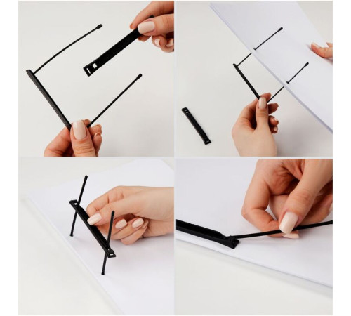 Механизм СТАММ для скоросшивателя, пластиковый, 25 шт/упак, черный