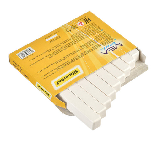 Мел школьный Silwerhof "Солнечная коллекция", белый, 9 шт., квадратный, картонная коробка