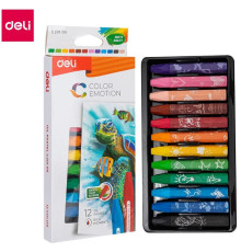 Мелки восковые Deli "Color Emotion", пастельные,  масляные, 12 цветов, картон