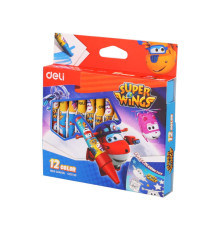 Мелки восковые Deli "Super Wings", пастельные, 12 цветов, картон