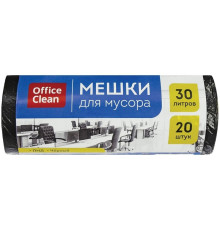 Мешки для мусора OfficeClean ПНД, 30 литров, 8 мкм, 20 штук в рулоне