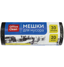 Мешки для мусора OfficeClean ПНД, 30 литров, 8 мкм, 20 штук в рулоне