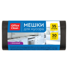 Мешки для мусора OfficeClean ПНД, 35 литров, 12 мкм, 30 штук в рулоне, прочные