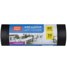 Мешки для мусора OfficeClean ПНД, 60 литров, 10 мкм, 20 штук в рулоне