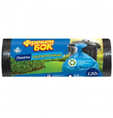 Мешки для мусора "Фрекен Бок", 120 литров, 10 штук в рулоне, черные