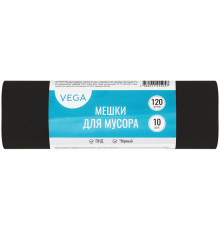 Мешки для мусора Vega ПНД, 120 литров, 15 мкм, 10 штук в рулоне