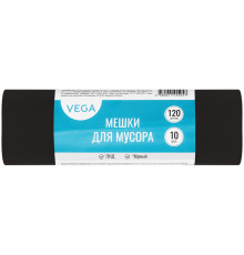 Мешки для мусора Vega ПНД, 120 литров, 15 мкм, 10 штук в рулоне