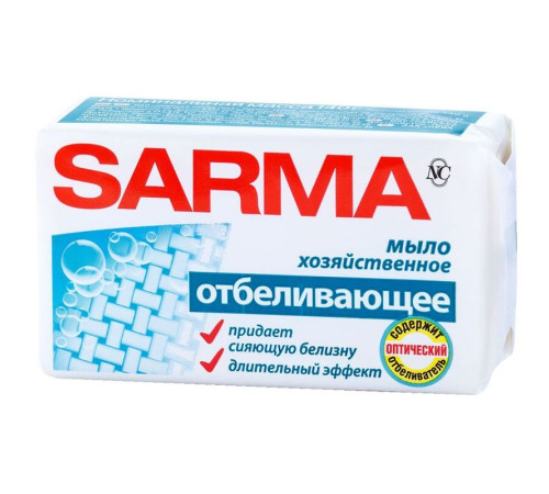 Мыло хозяйственное Sarma отбеливающее, пленка, 140 г.