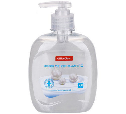 Мыло-крем жидкое OfficeClean "Жемчужное" антибактериальное с дозатором, 300 мл