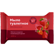 Мыло туалетное OfficeClean "Земляника", флоу-пак, 100 гр