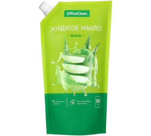 Мыло жидкое OfficeClean "Алоэ", дой-пак, 500 мл