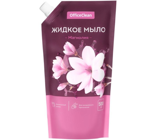 Мыло жидкое OfficeClean "Магнолия", дой-пак, 500 мл
