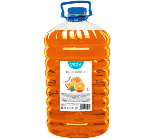 Мыло жидкое Vega "Апельсин", 5 литров, ПЭТ