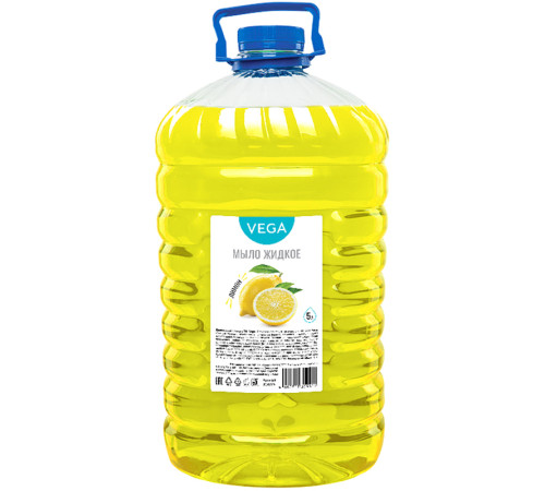 Мыло жидкое Vega "Лимон", 5 литров, ПЭТ