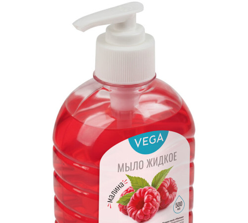 Мыло жидкое Vega "Малина", с дозатором, 500мл