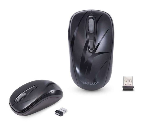 Мышь беспроводная Delux DLM-107OGB черная 