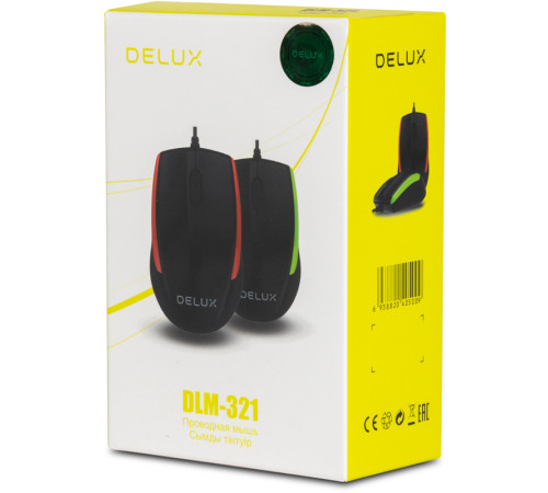Мышь беспроводная Delux DLM-321OGB черно/зелёная 