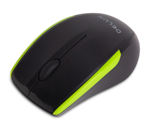 Мышь беспроводная Delux DLM-321OGB черно/зелёная 