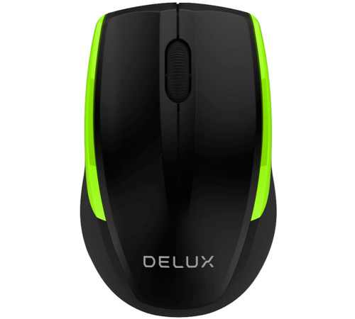Мышь беспроводная Delux DLM-321OGB черно/зелёная 