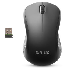Мышь беспроводная Delux DLM-391OGO черно/серая 