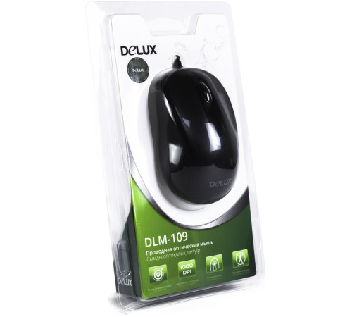 Мышь Delux DLM-109OUB черная USB
