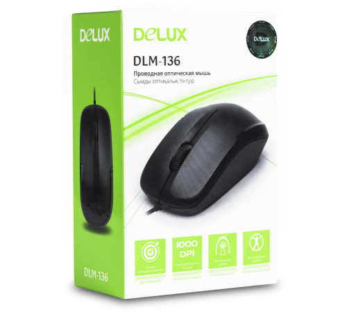 Мышь Delux DLM-136OUB черная