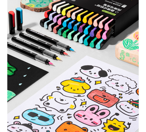 Набор акриловых маркеров Deli HM361, универсальные, 12 цветов