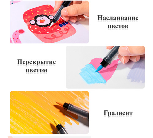 Набор акриловых маркеров Deli HM361, универсальные, 12 цветов