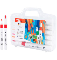 Набор акриловых маркеров Deli "Color Emotion" C191, универсальные, 12 цветов