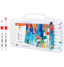 Набор акриловых маркеров Deli "Color Emotion" C191, универсальные, 36 цветов