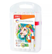 Набор акриловых маркеров Deli "Color Emotion", универсальные, 12 цветов