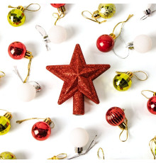 Набор ёлочных игрушек "Glimmer", 3см, 29шт/уп+звезда