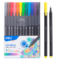 Набор файнлайнеров DELI "Linkus", 12 цветов