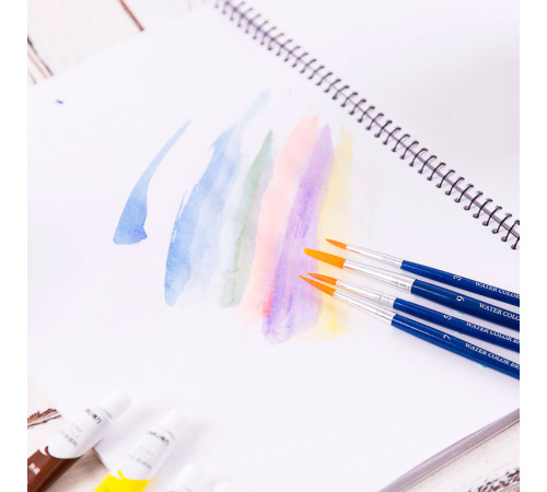 Набор кистей DELI для гуаши, синтетика 4 штуки в уп.,  №3, 5, 7, 9