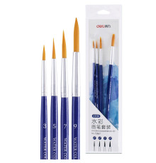 Набор кистей DELI для гуаши, синтетика 4 штуки в уп.,  №3, 5, 7, 9