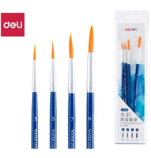 Набор кистей DELI для гуаши, синтетика 4 штуки в уп.,  №3, 5, 7, 9