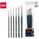 Набор кистей DELI "Arte Nuevo", нейлон 6 штуки в уп.,  №2, 4, 6, 8, 10, 12