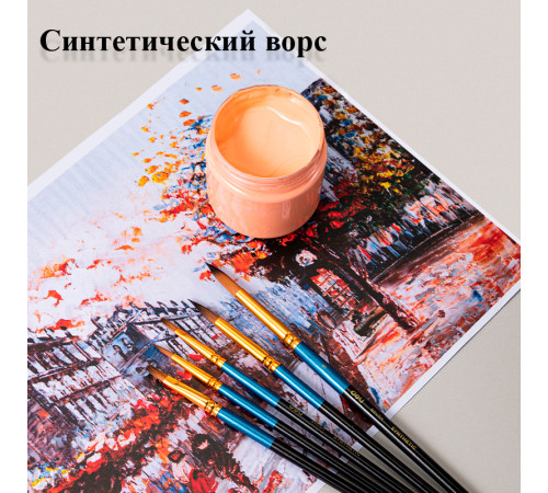 Набор кистей DELI "Color Emotion" для акварели и гуаши, синтетика, 5 штуки в уп., №1, 3, 5, 8