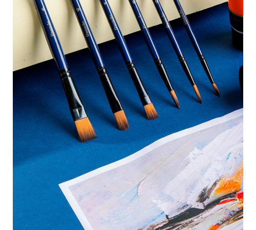 Набор кистей DELI "Finenola", нейлон, 6 штук в уп.,  №4, 6, 8