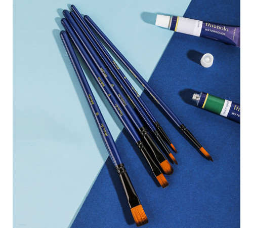 Набор кистей DELI "Finenola", нейлон, 6 штук в уп.,  №4, 6, 8