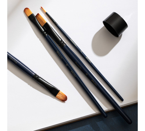 Набор кистей DELI "Finenolo", круглая №2, плоская №6,8, овальная №6,8,10, синтетика, 6 штук в уп.